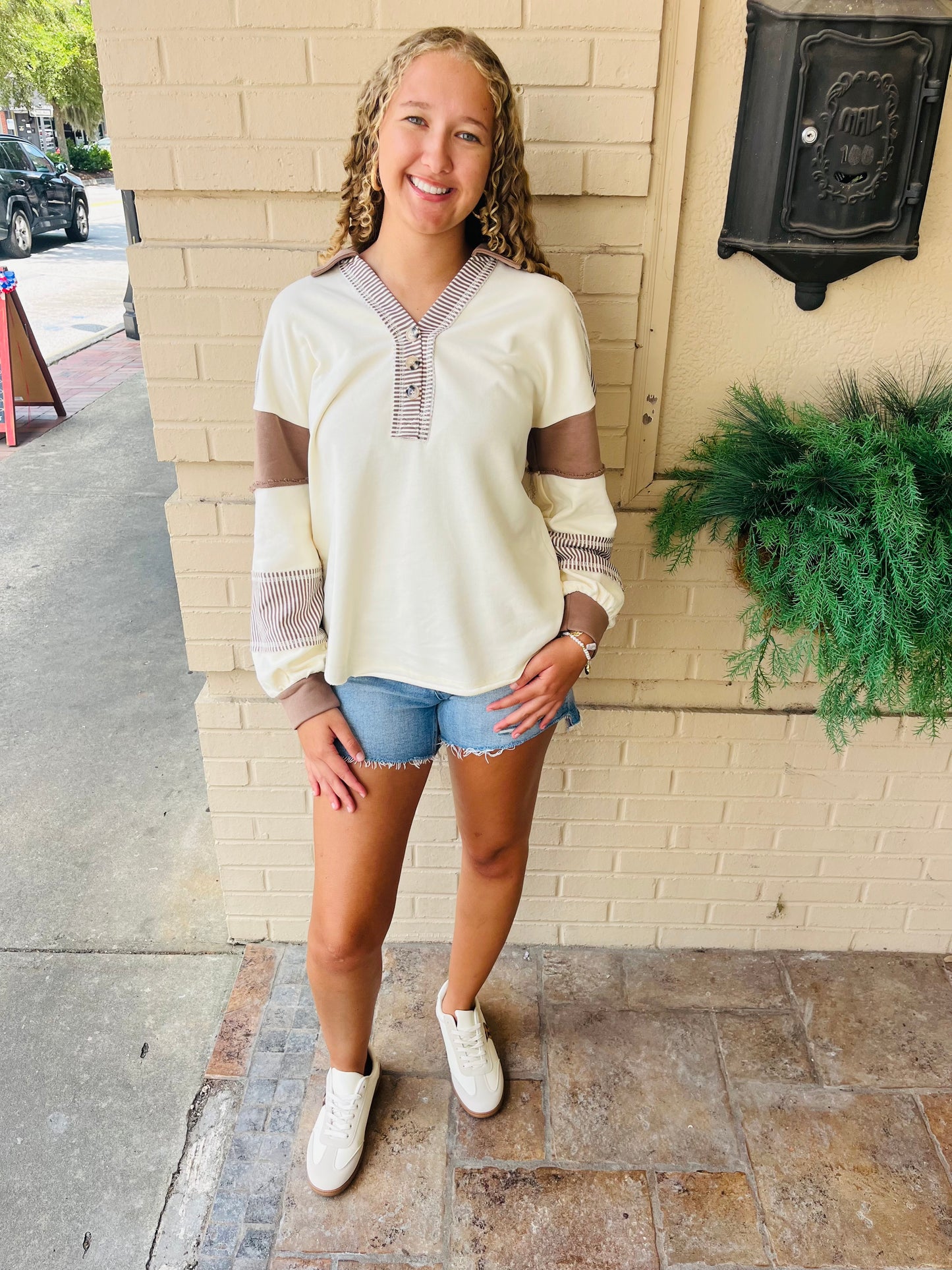 Color Block Oversized Casual Knit Top