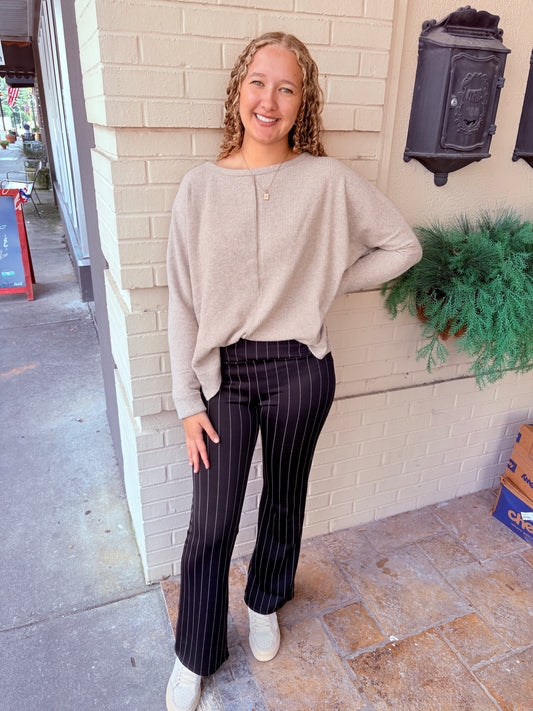 Ribbed Dolman Sweater Top - H Mocha