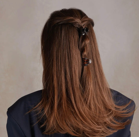 Kitsch Recycled Plastic Mini Puffy Claw Clips 6pc Set - Black/Tort