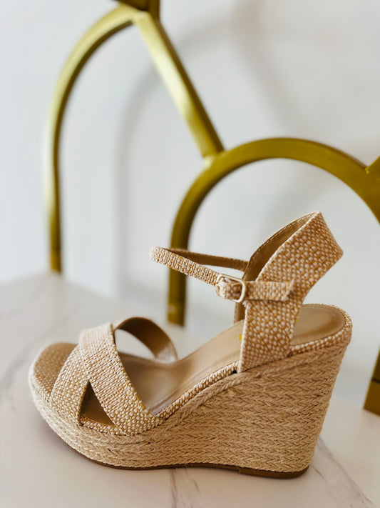 Soda Chatwin Espadrille Wedge - Natural Raffia