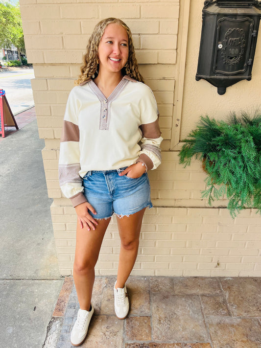 Color Block Oversized Casual Knit Top