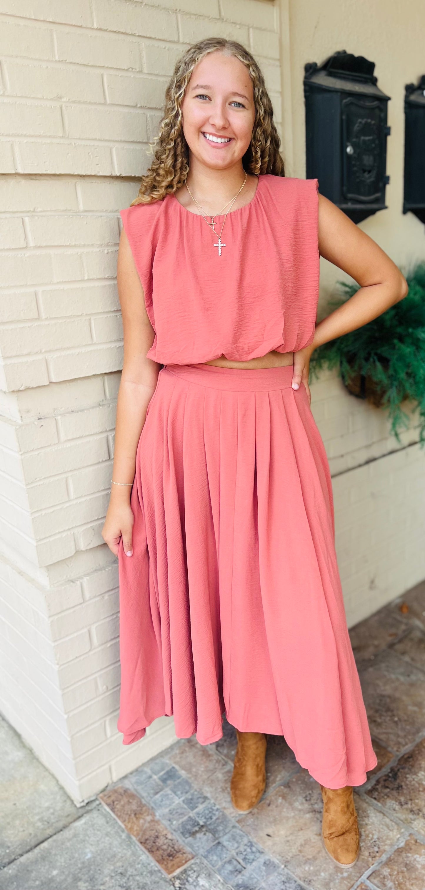 Pleated Midi Skirt