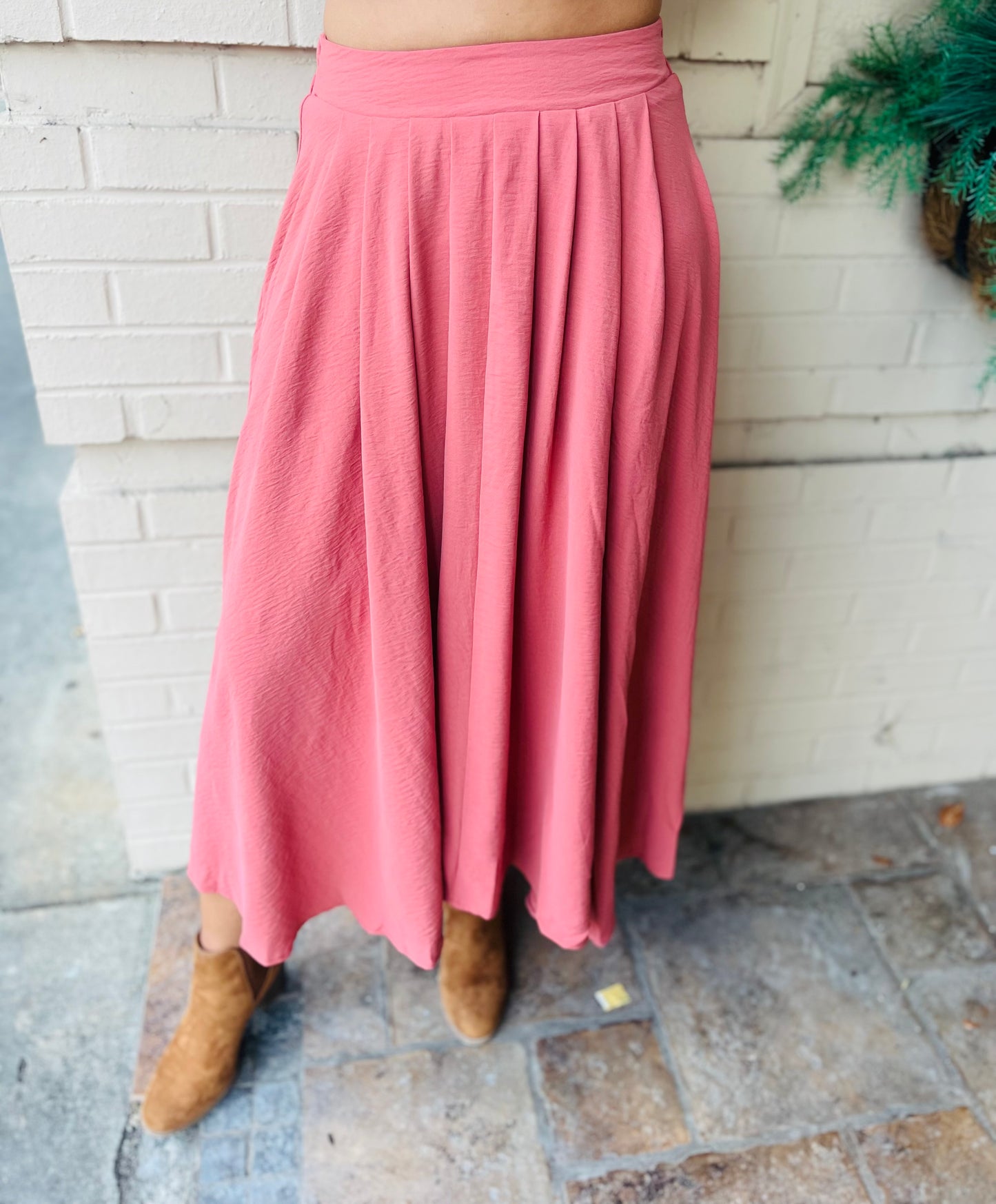 Pleated Midi Skirt