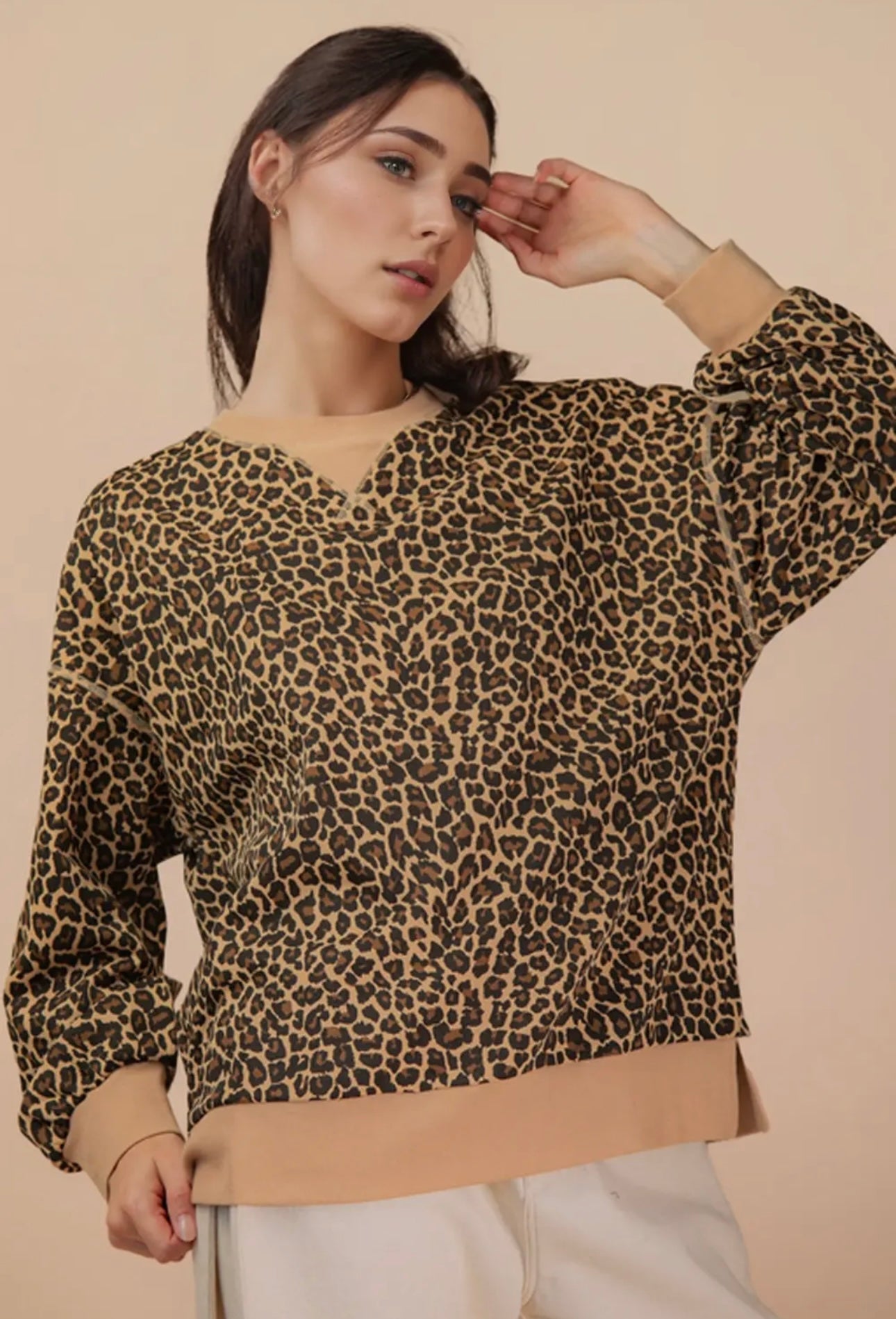 Leopard Knit Pullover