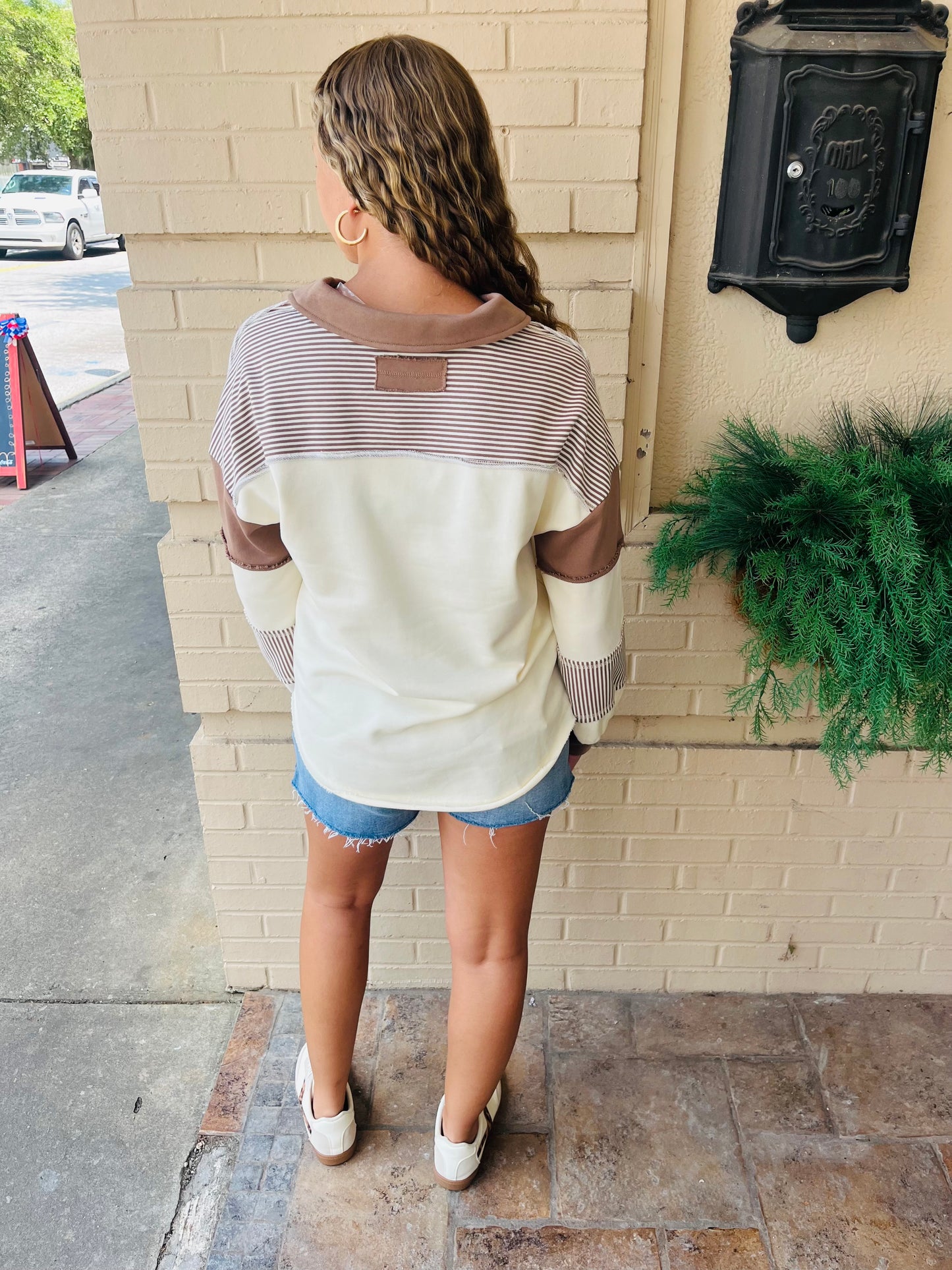 Color Block Oversized Casual Knit Top