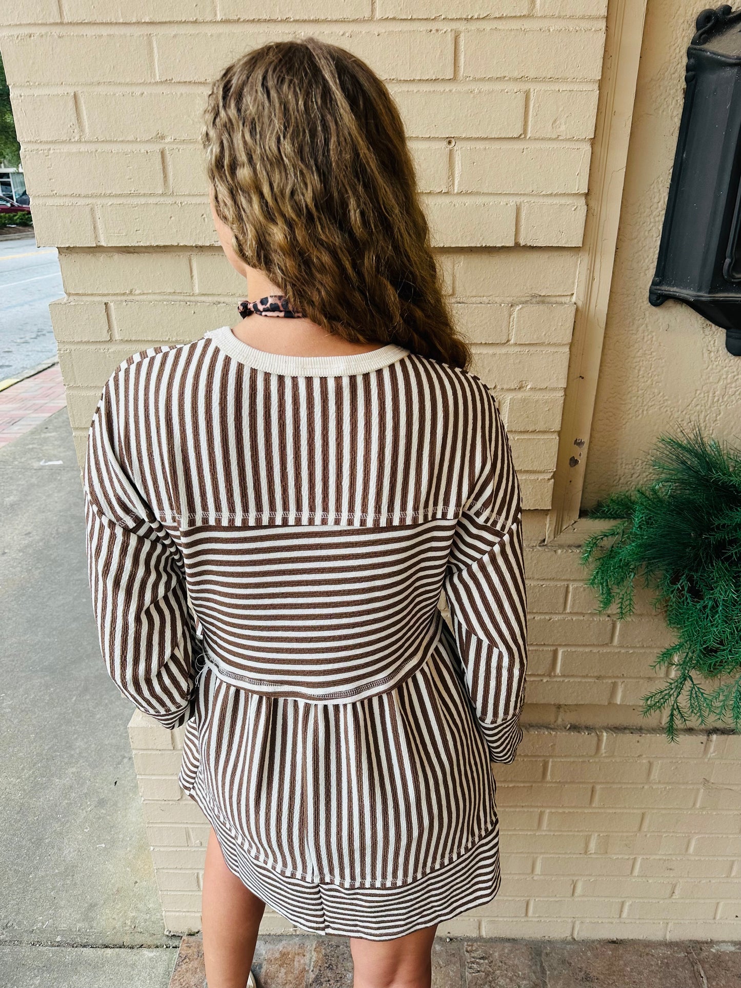 Oversized Striped Casual Knit Dress