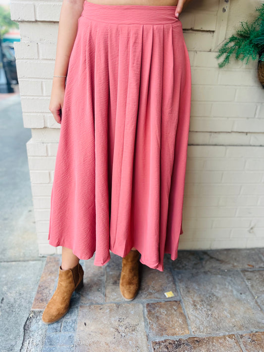 Pleated Midi Skirt