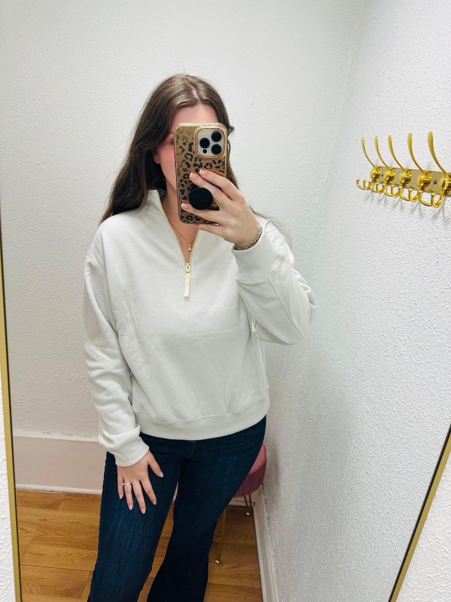 Fleece Half Zip Sweatshirt