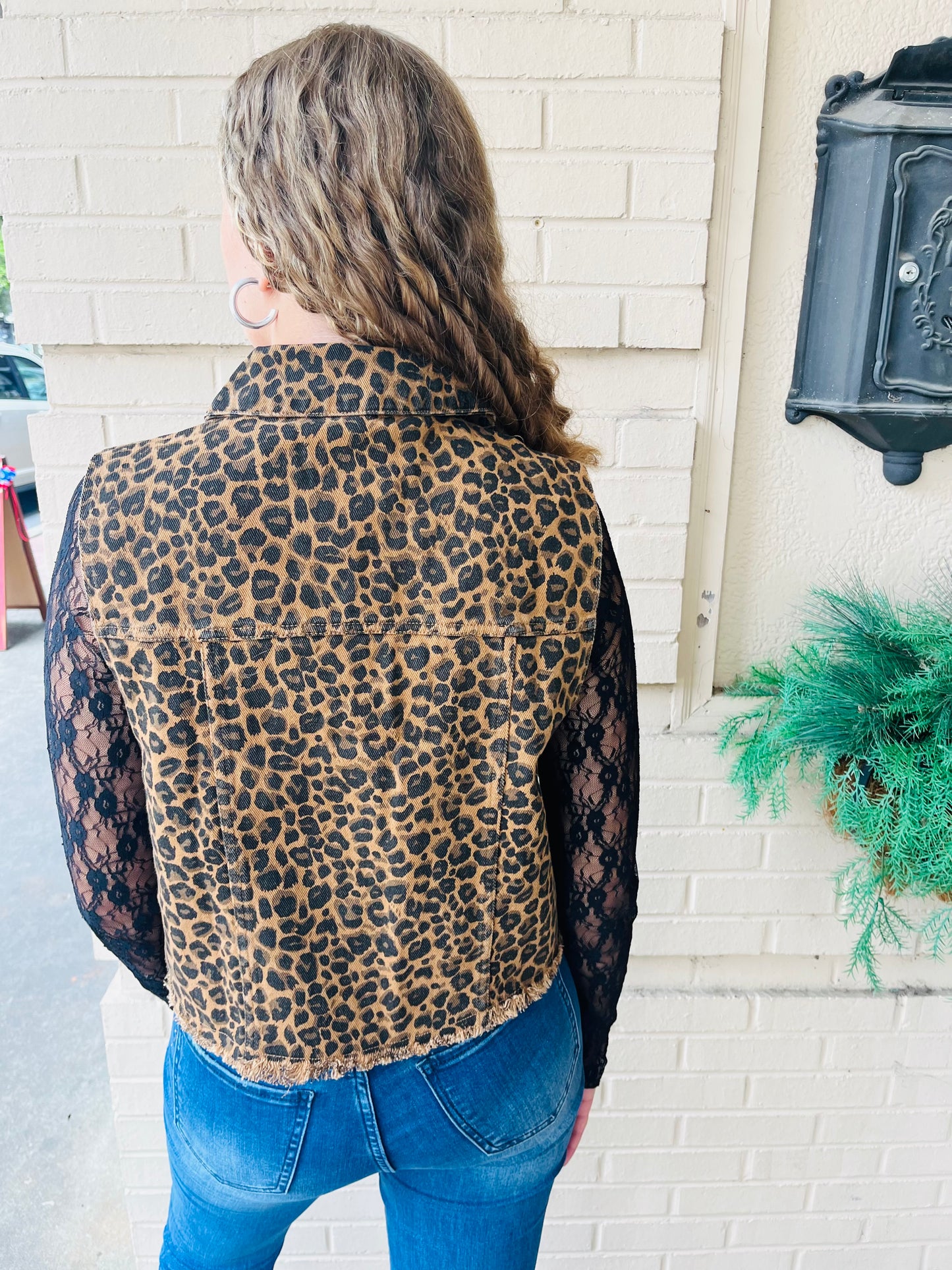 Leopard Collard Vest - Camel Mix