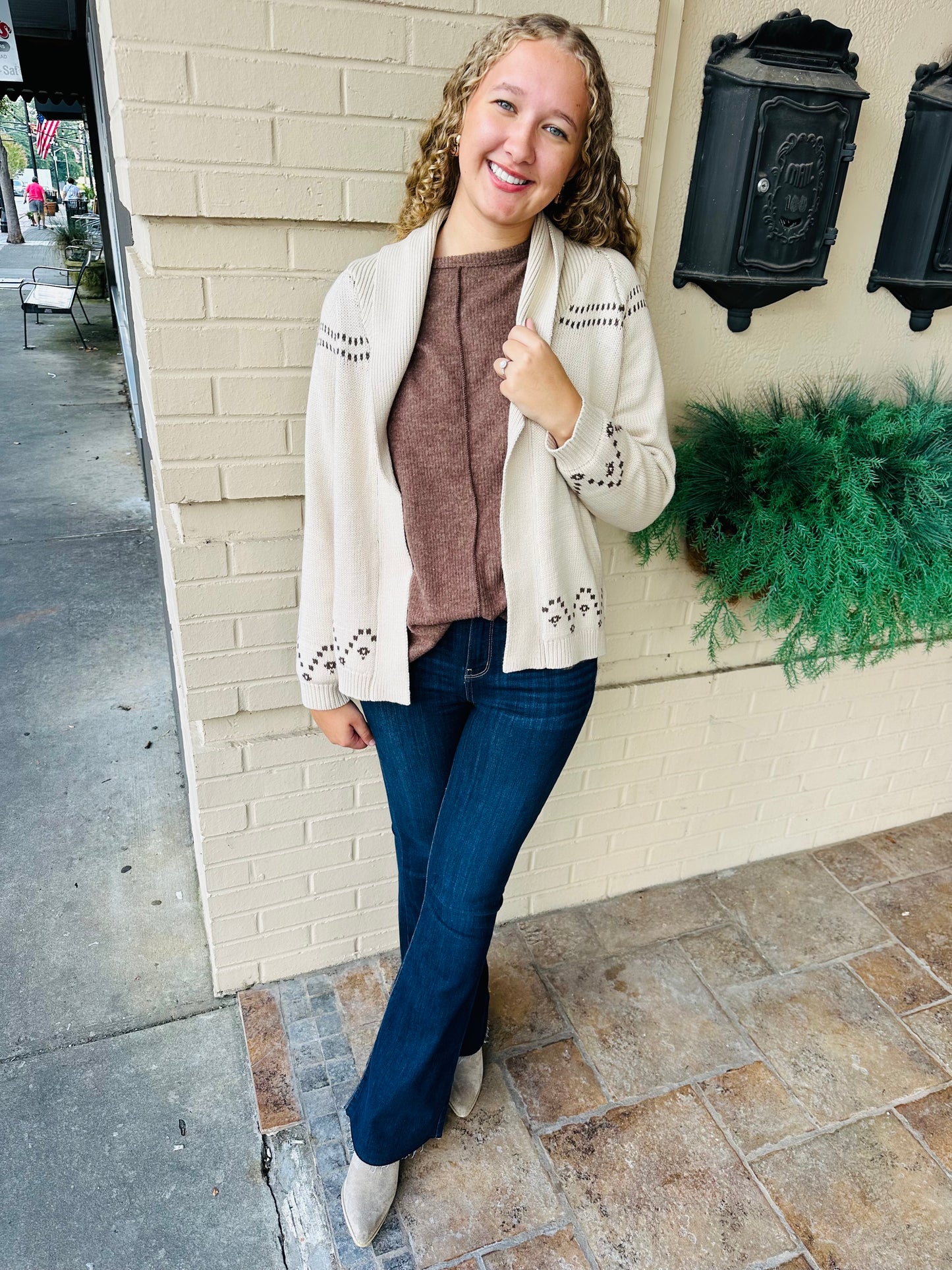 Horse Jacquard Shawl Knit Cardigan