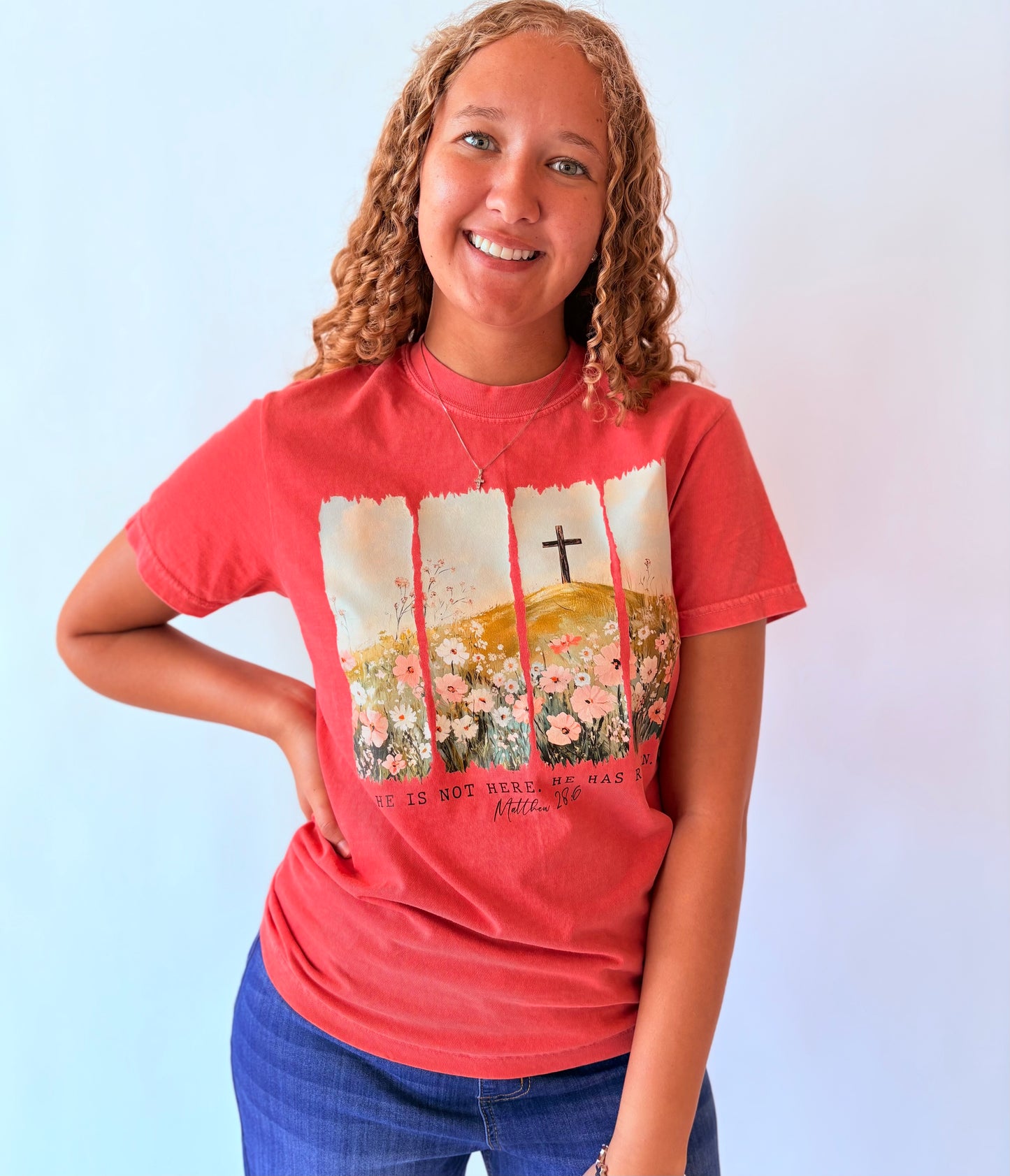 He Has Risen Graphic Tee - Watermelon