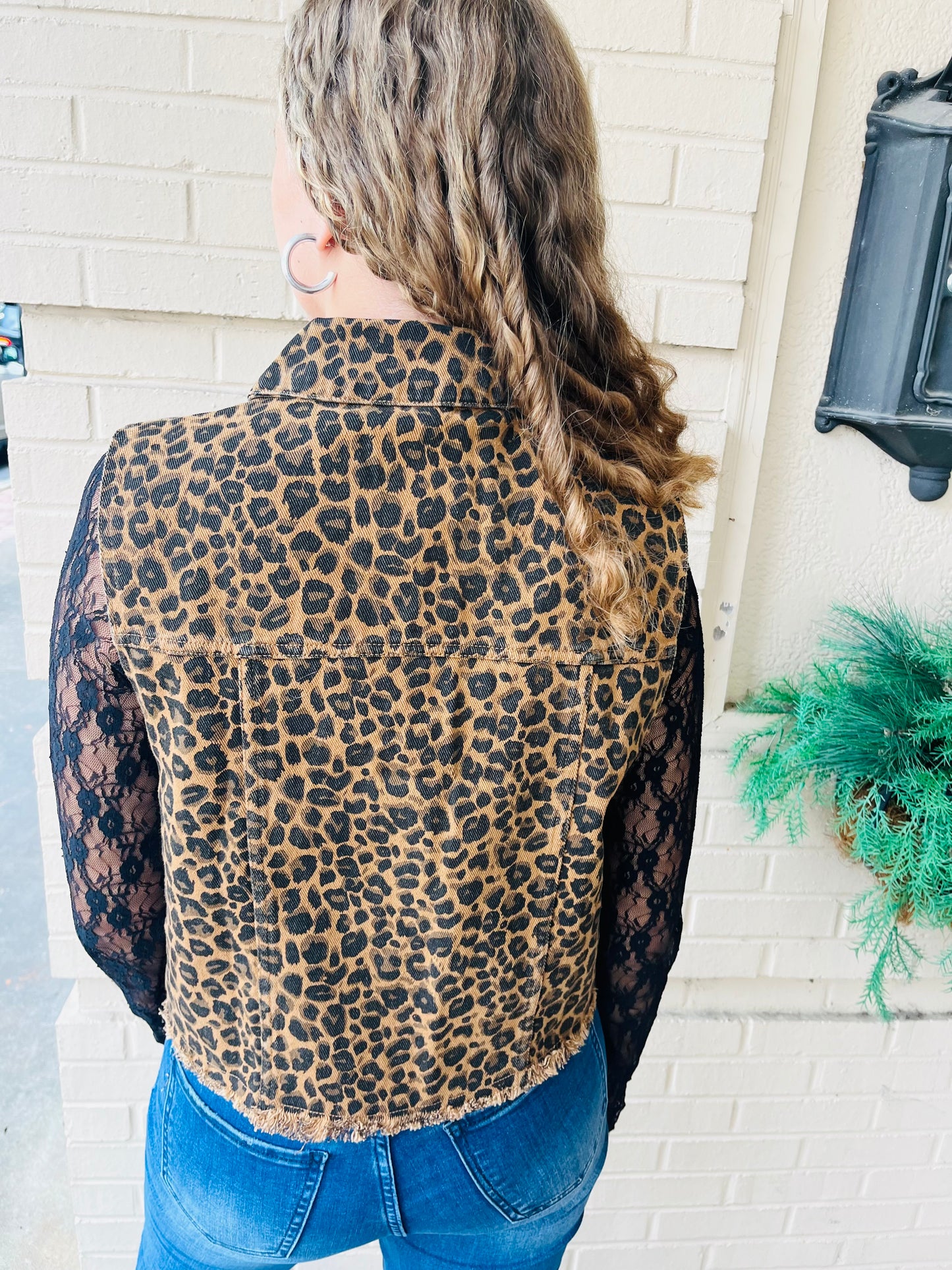 Leopard Collard Vest - Camel Mix