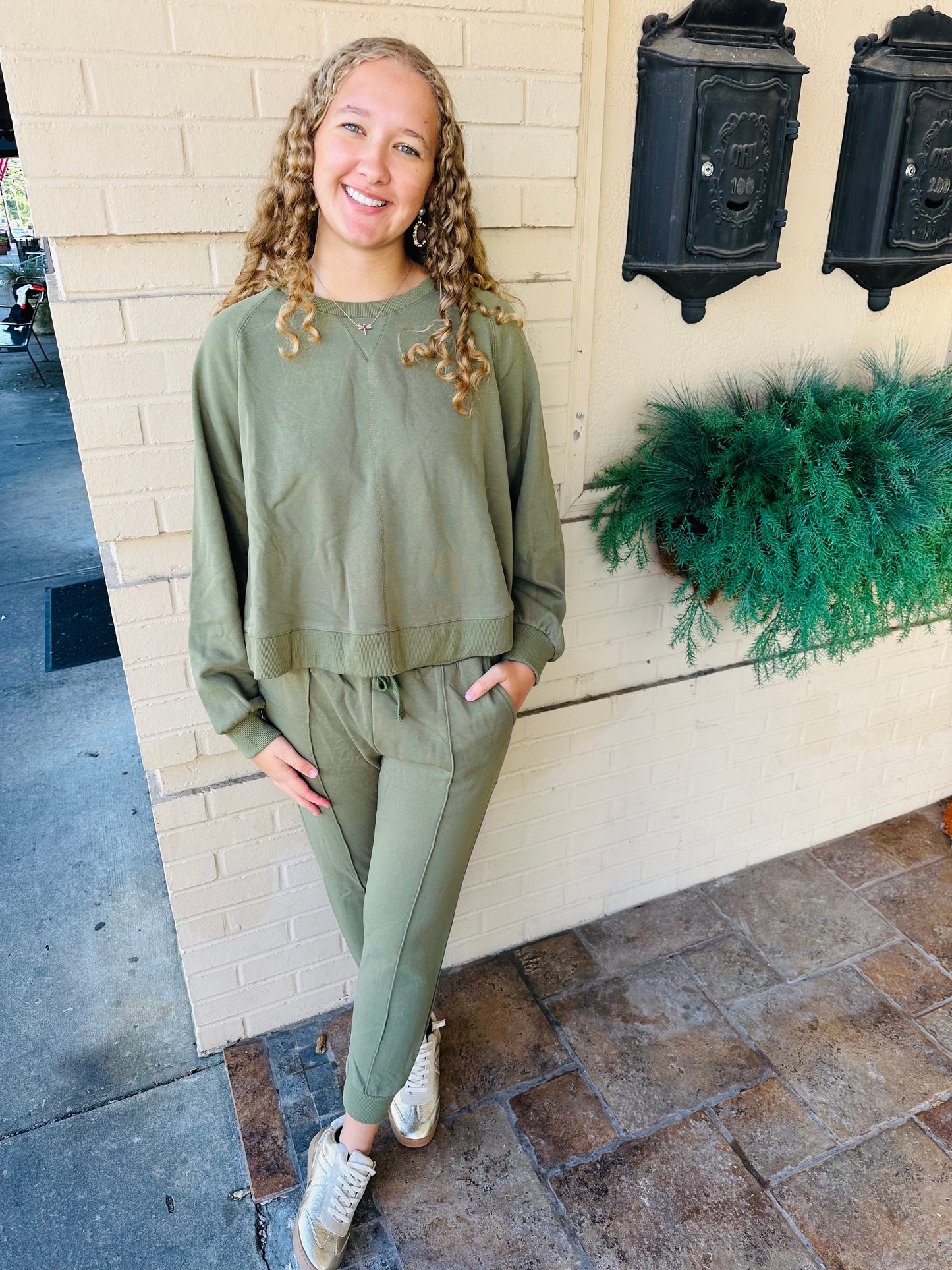 Garment Washed Piper Joggers - Sage