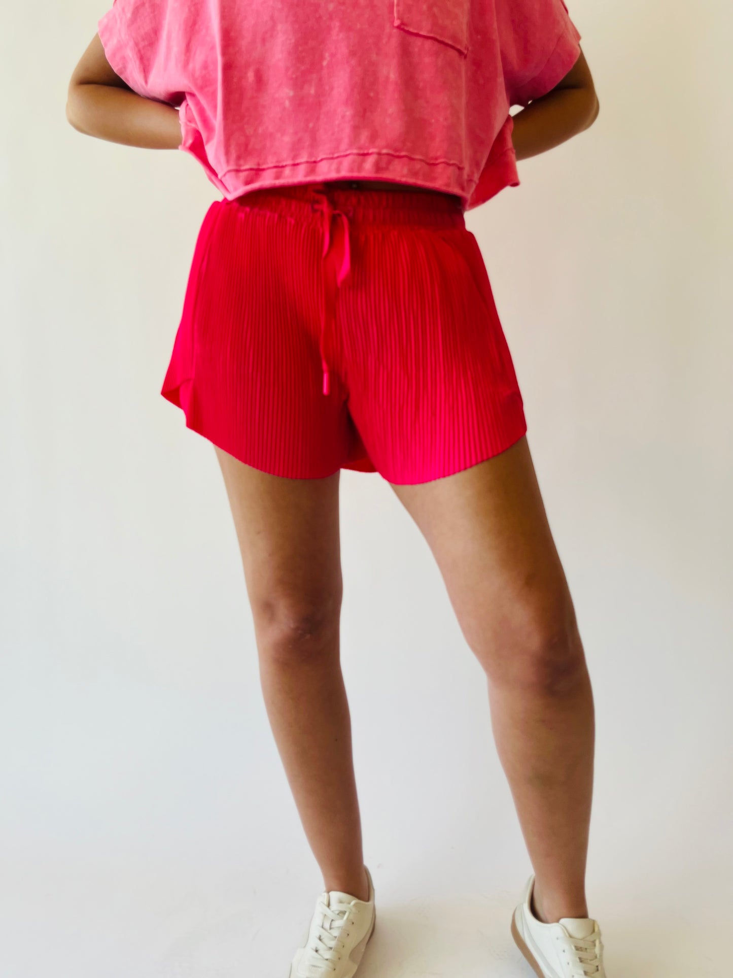 Pleated Comfy Shorts - Pink