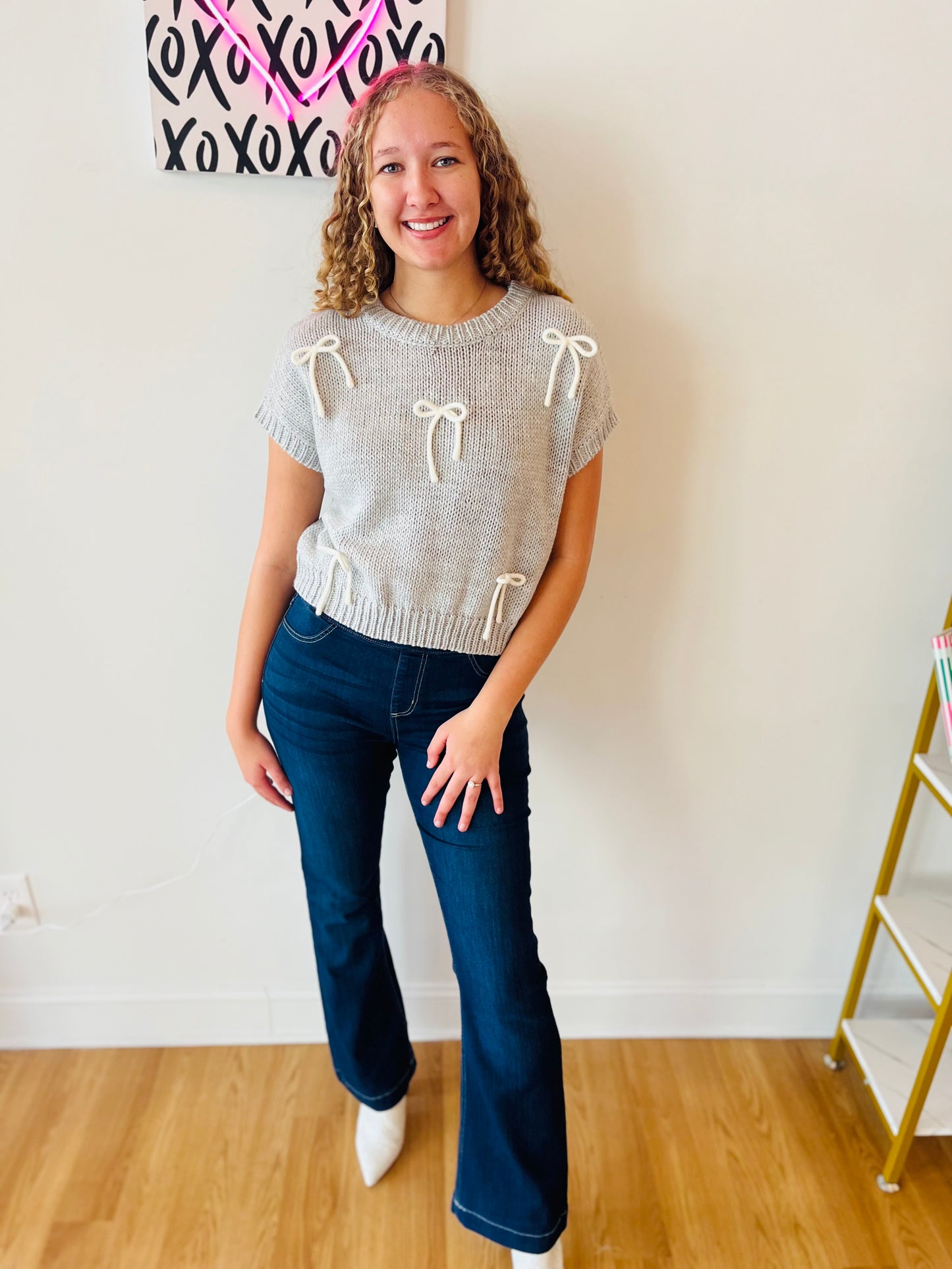 High Rise Dark Pull-on Flare Jeggings