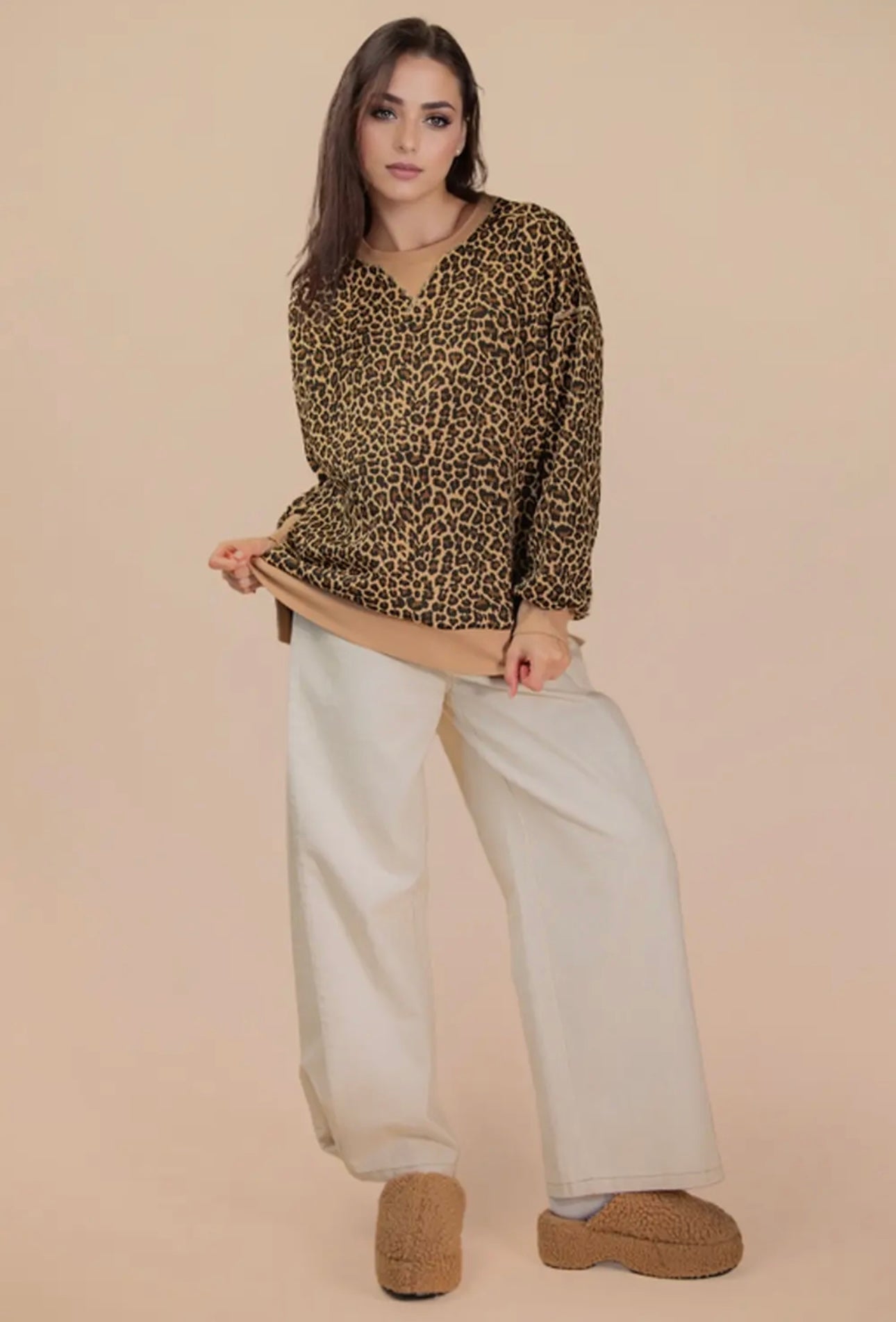 Leopard Knit Pullover