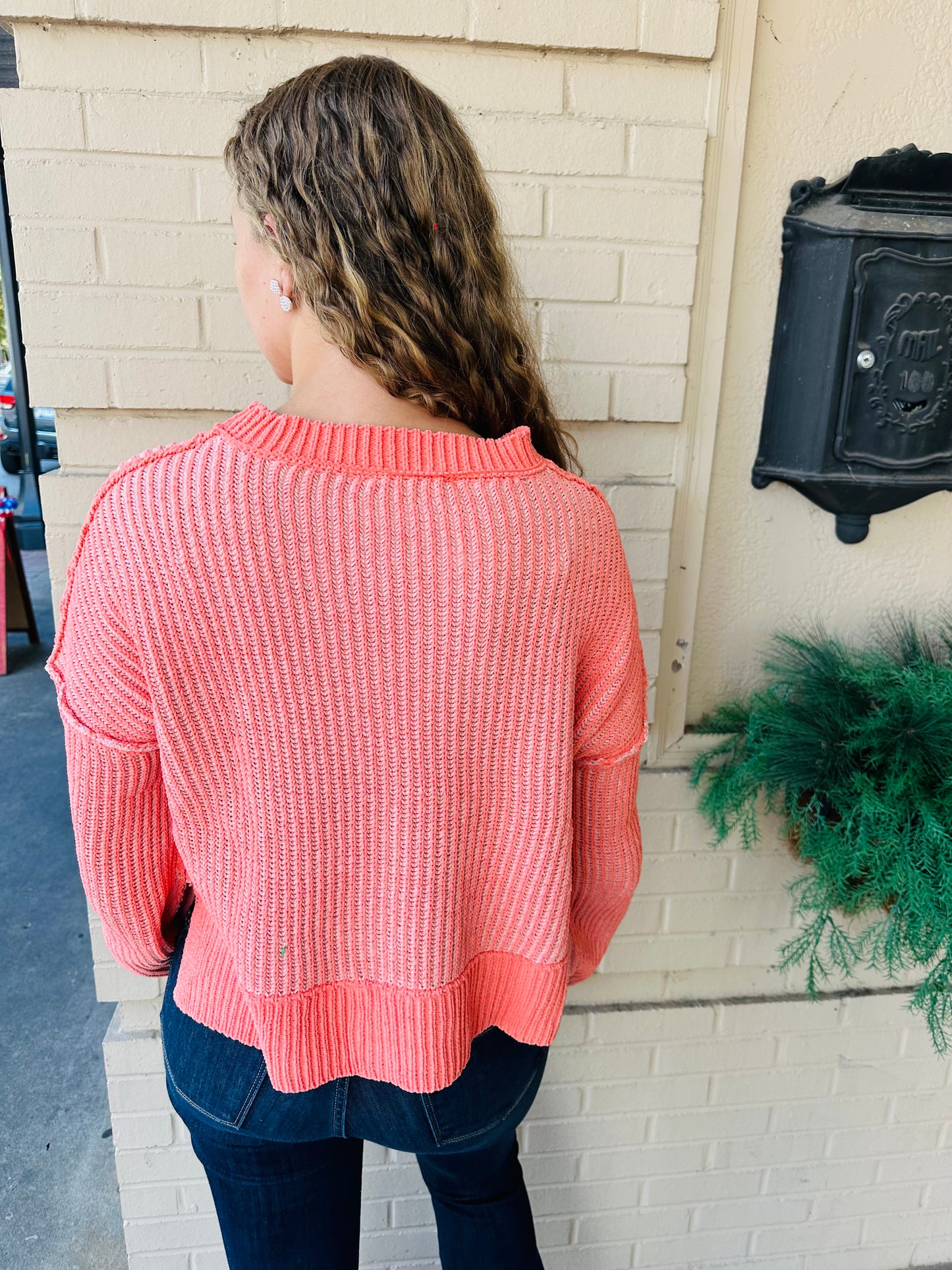Striped Sweater Top - Orange