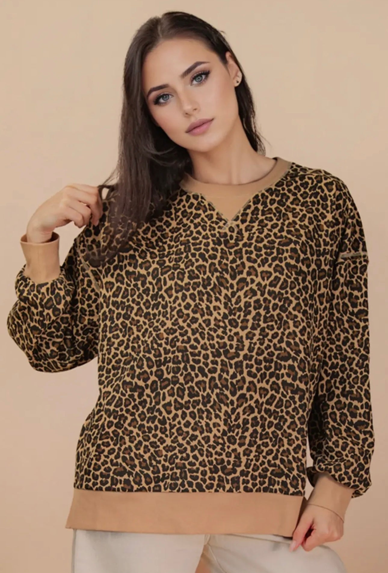 Leopard Knit Pullover