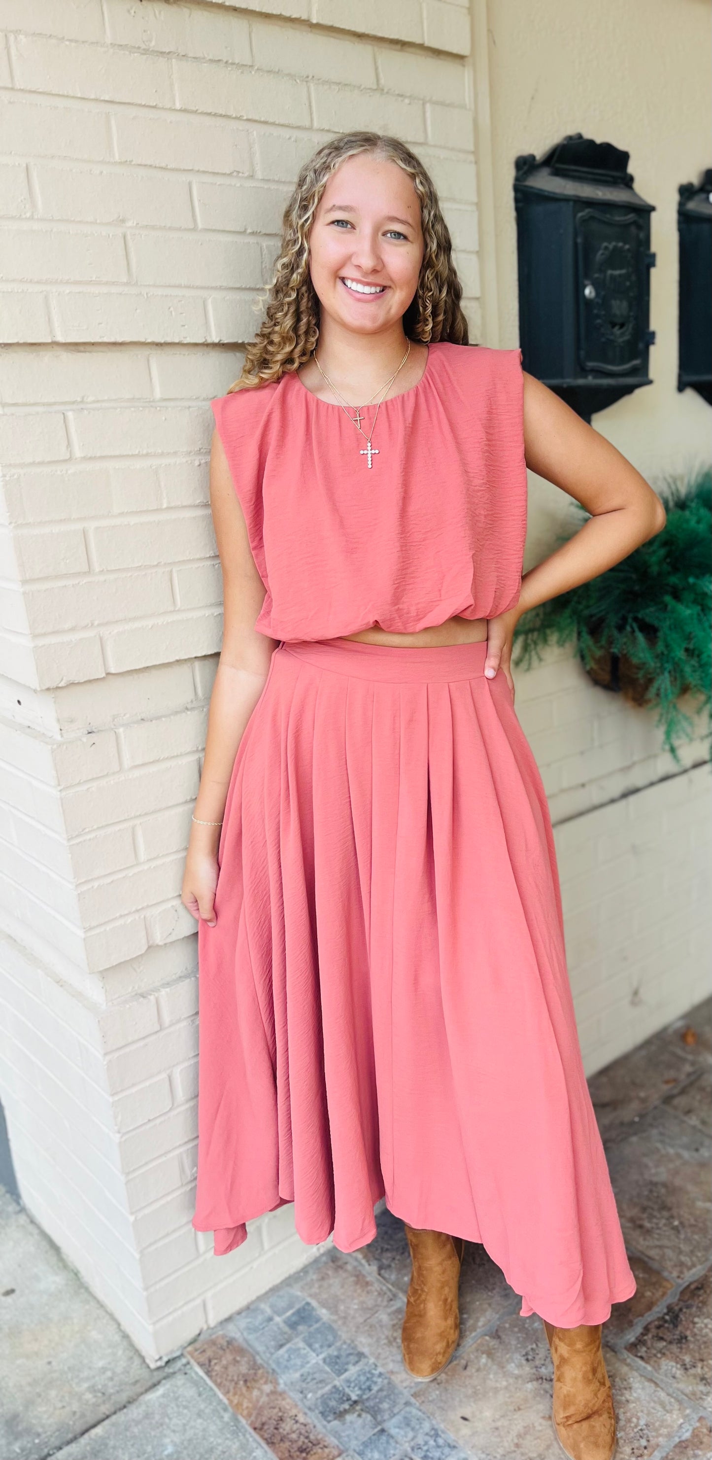 Pleated Midi Skirt