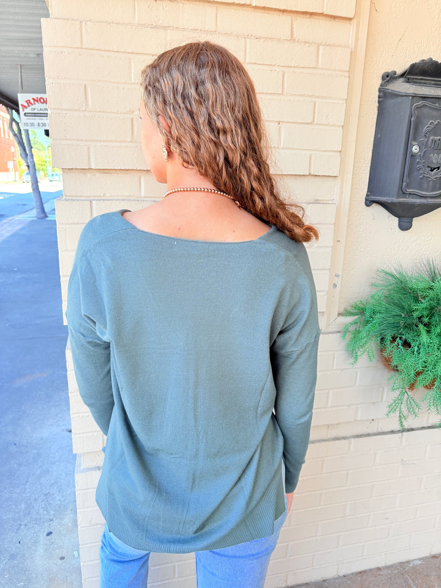 Super Soft Front Seam Sweater - Ash Jade