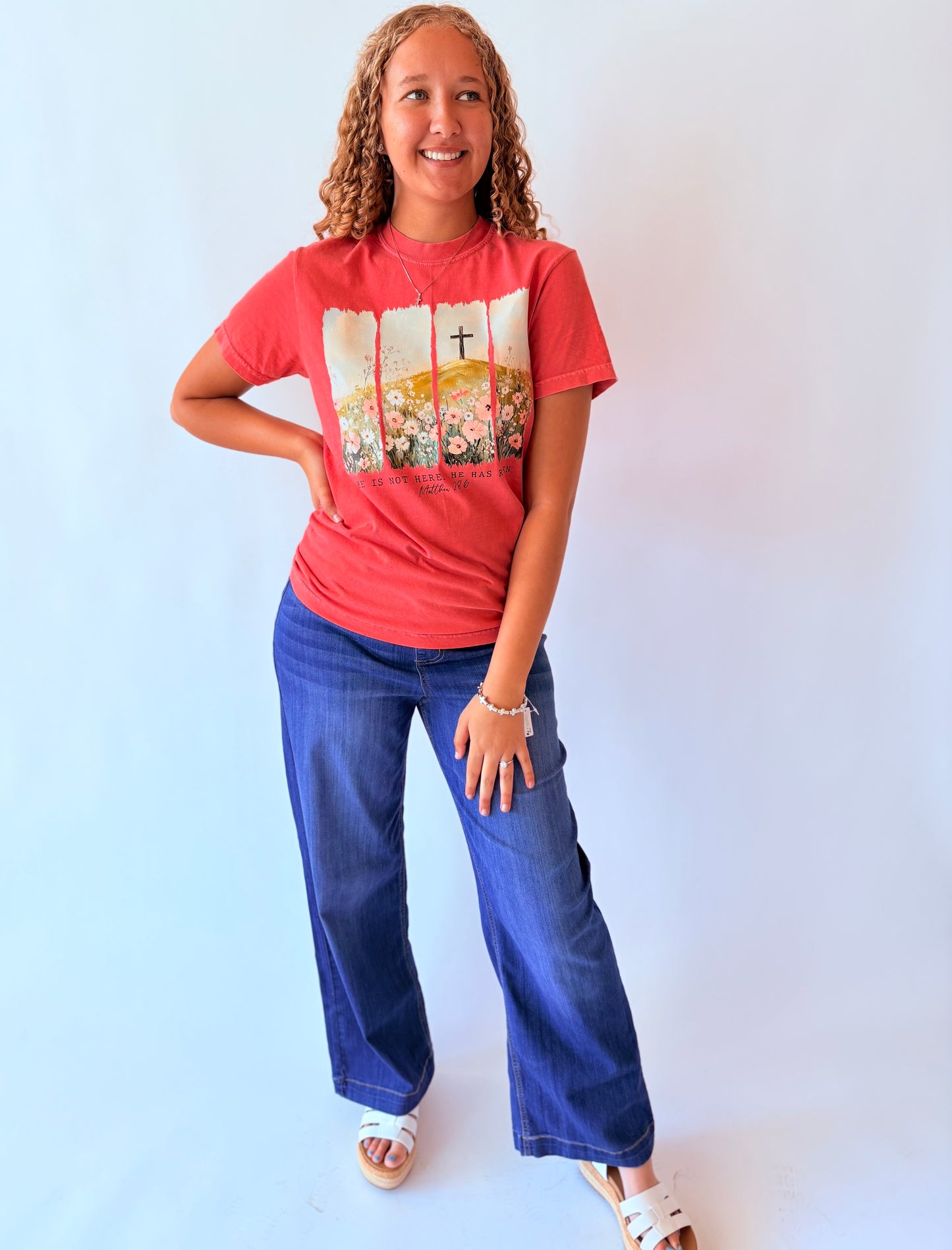 He Has Risen Graphic Tee - Watermelon