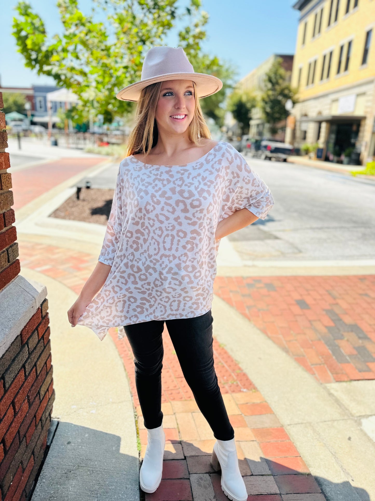 Fierce & Fabulous Leopard Blouse - Taupe