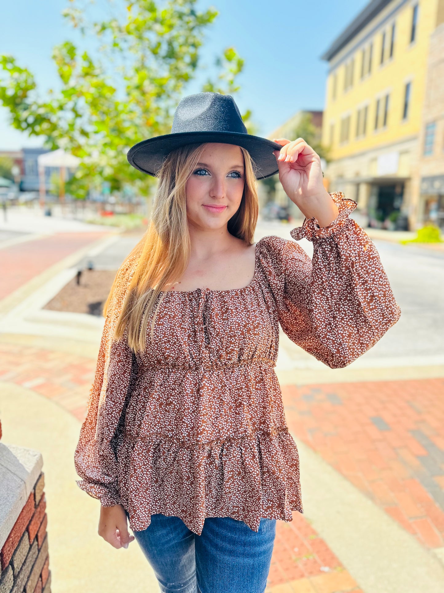 Falling For Floral Tiered Babydoll Blouse