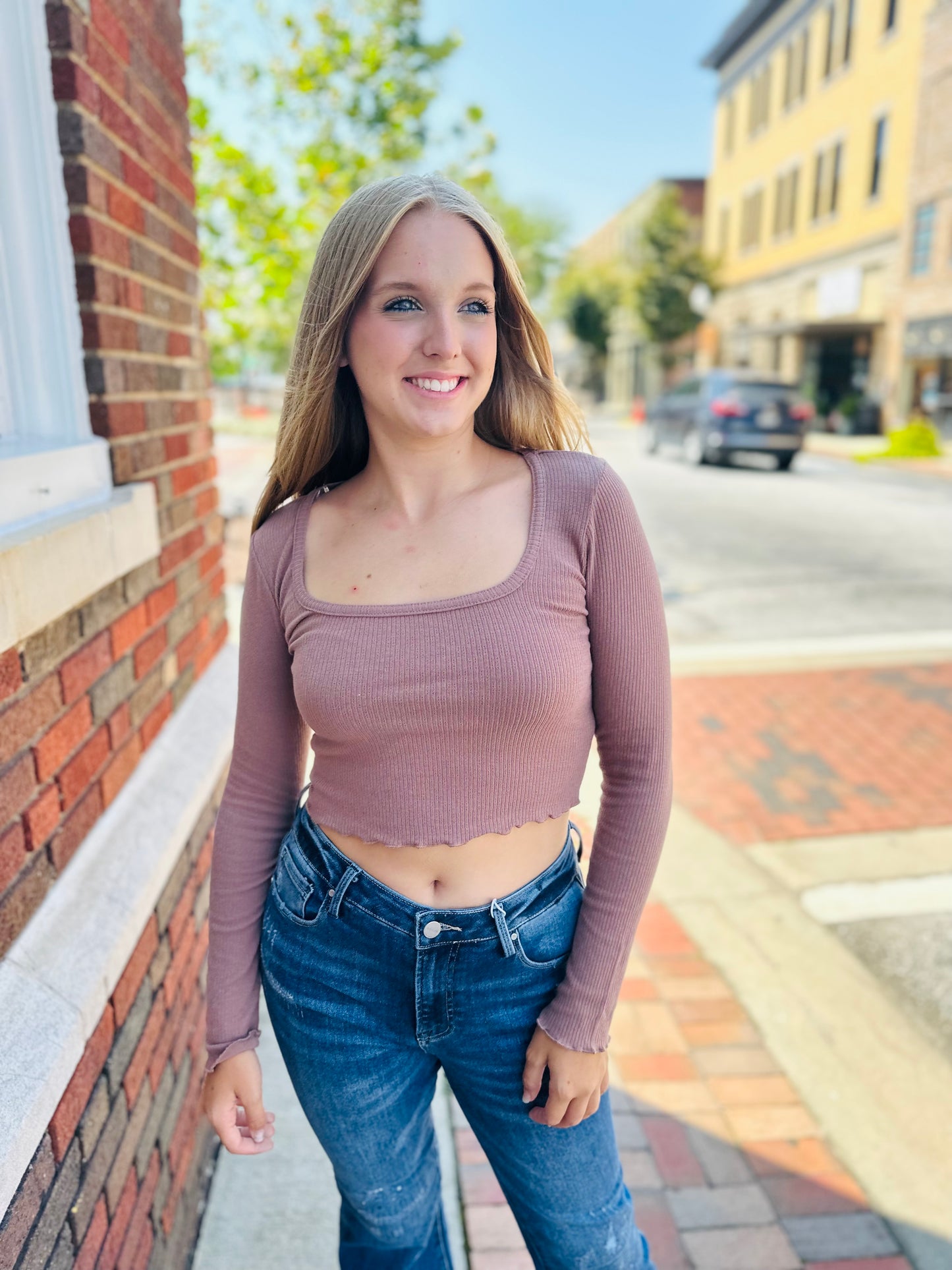 Autumn Essence Ribbed Crop Top