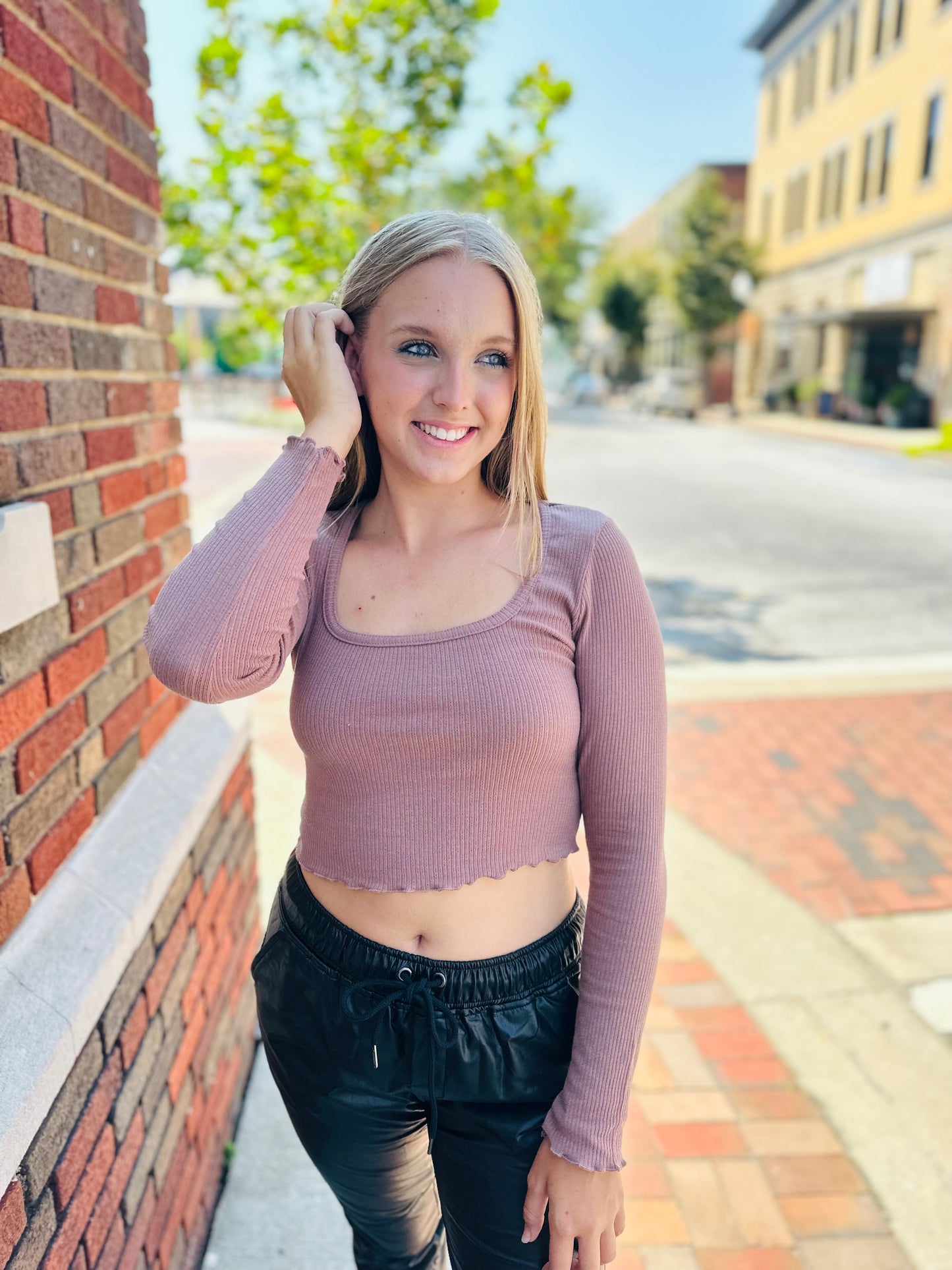 Autumn Essence Ribbed Crop Top