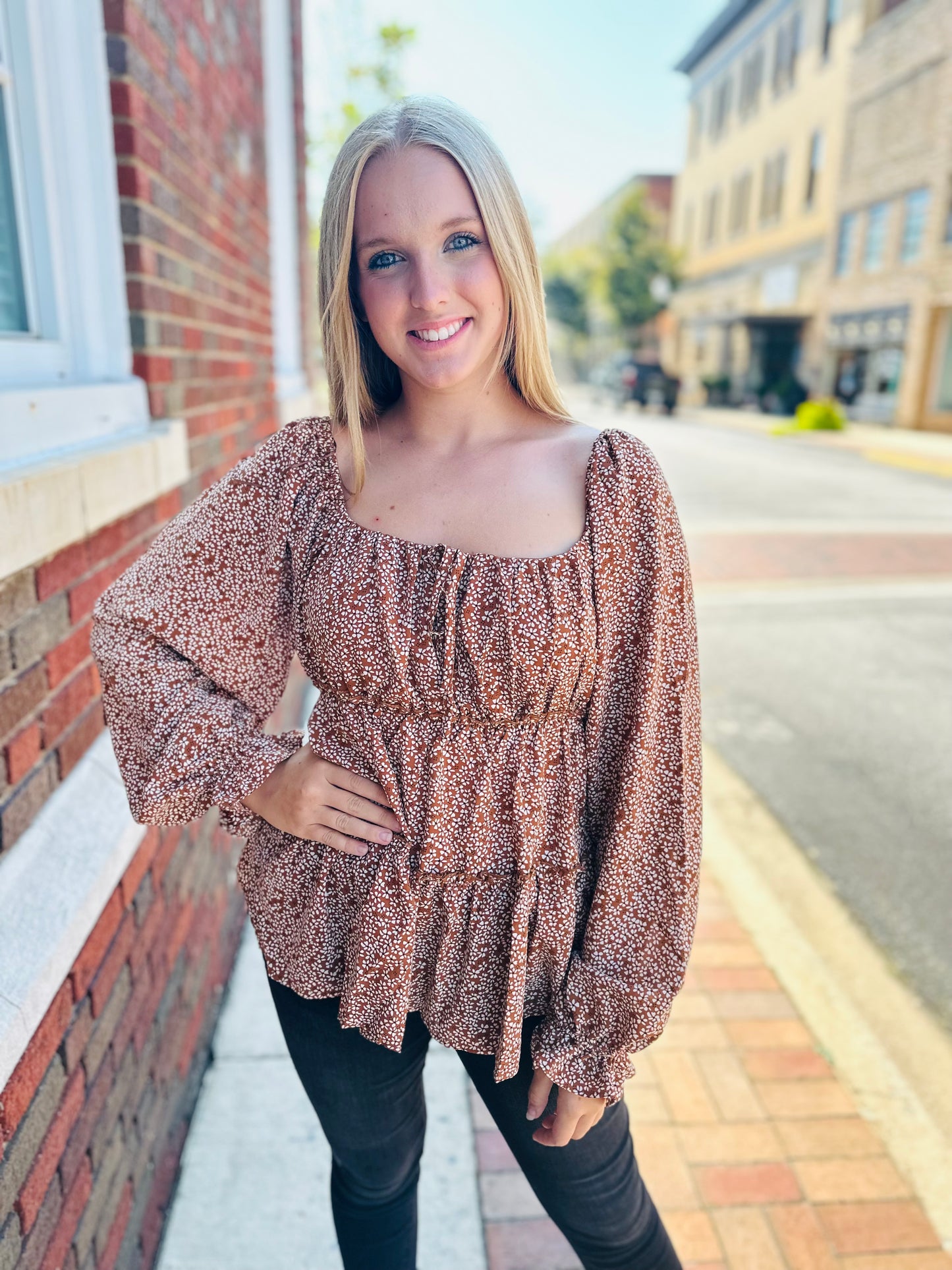 Falling For Floral Tiered Babydoll Blouse