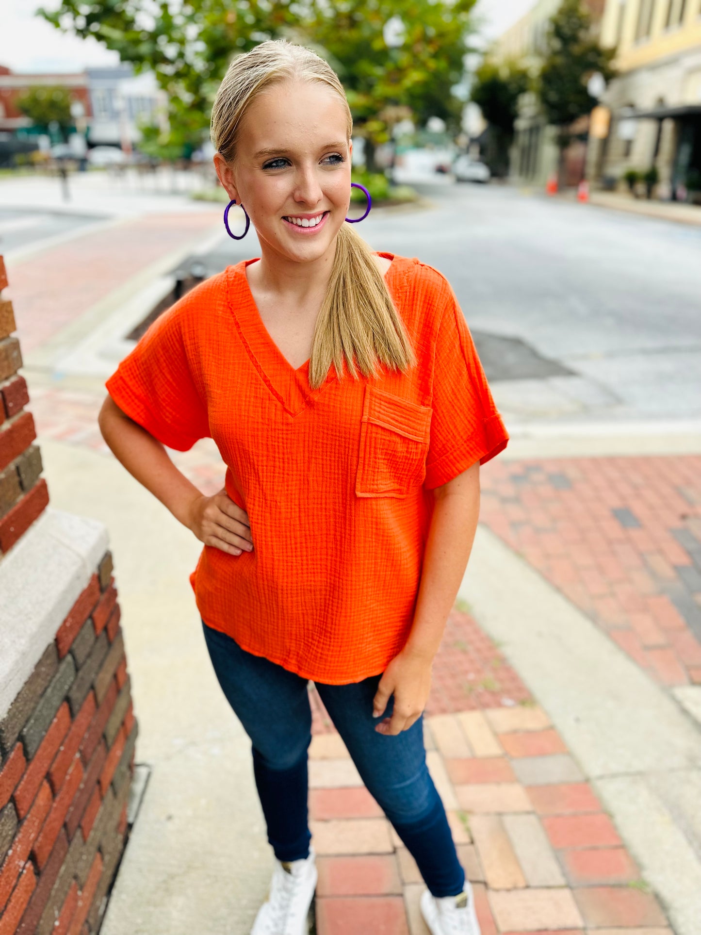 Tiger Gauze Top