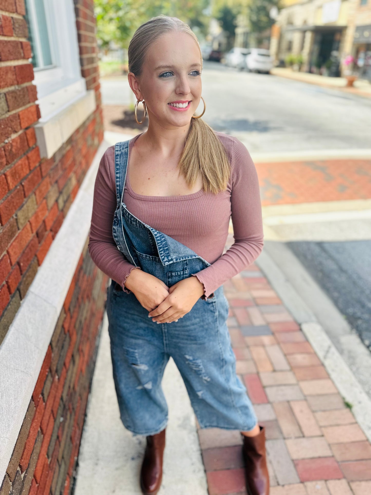 90’s Baby Distressed Denim Overalls