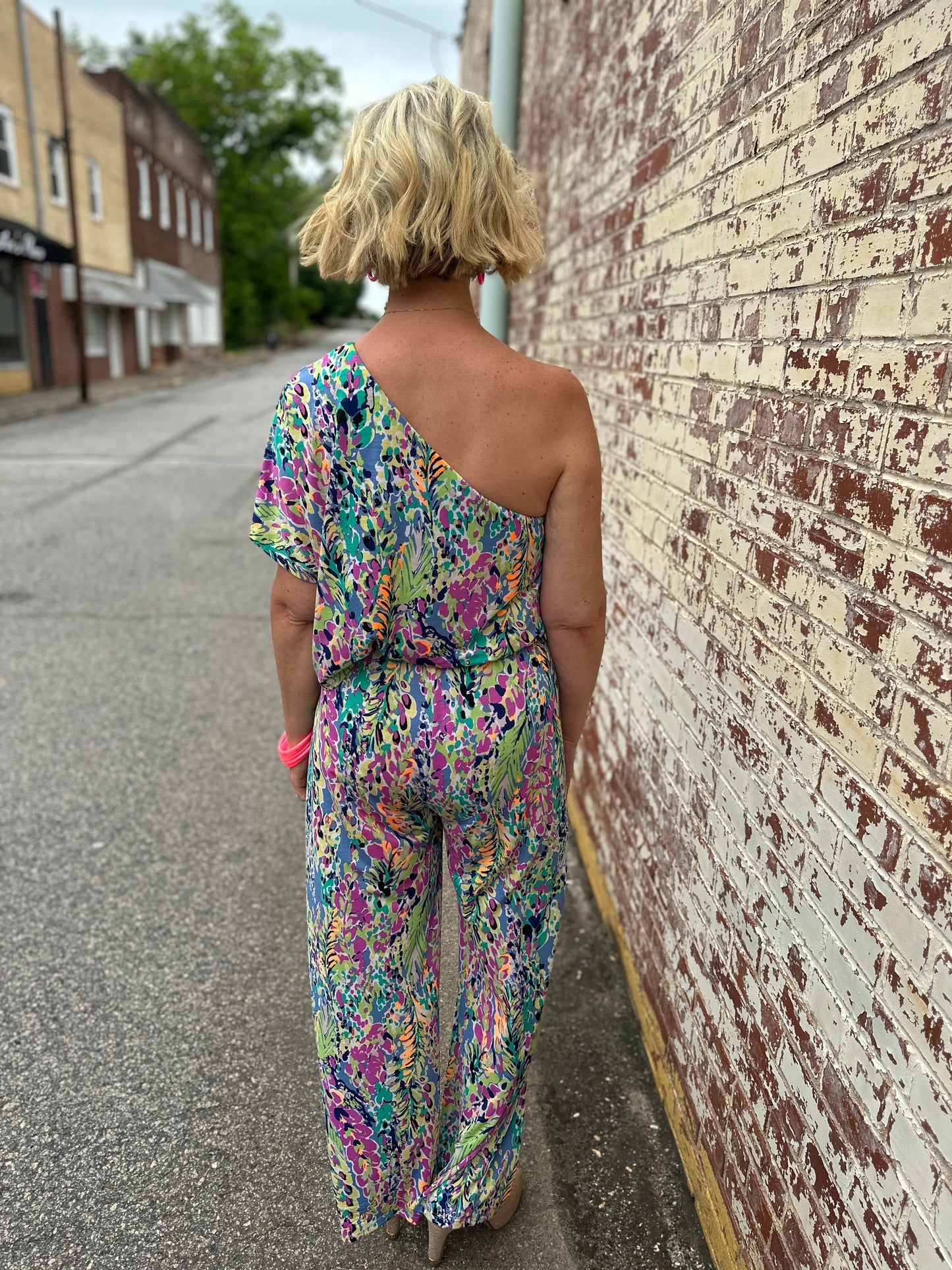 Lead Me Away Floral One Shoulder Jumpsuit