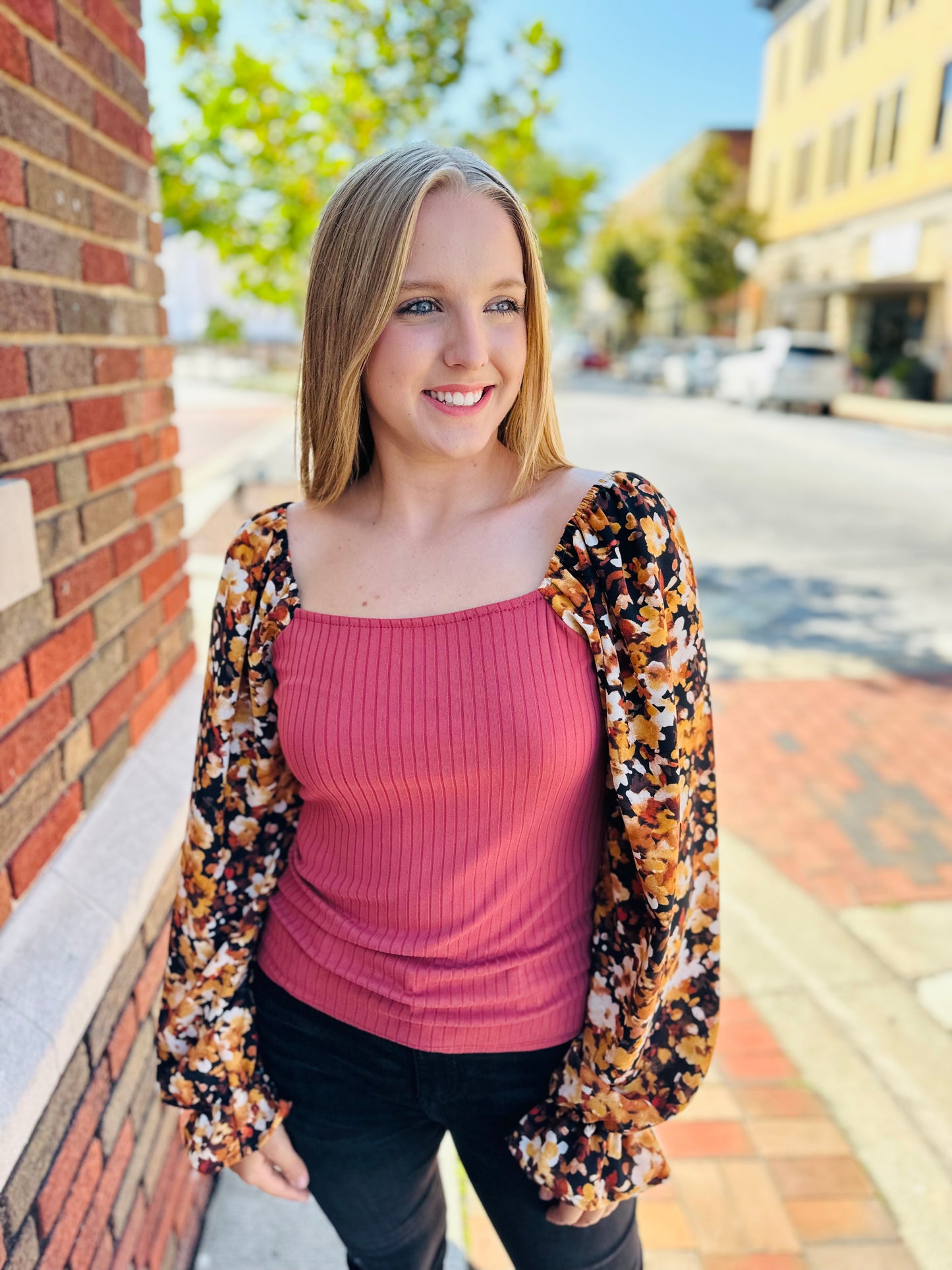 Harvest Blossom Blouse - Marsala