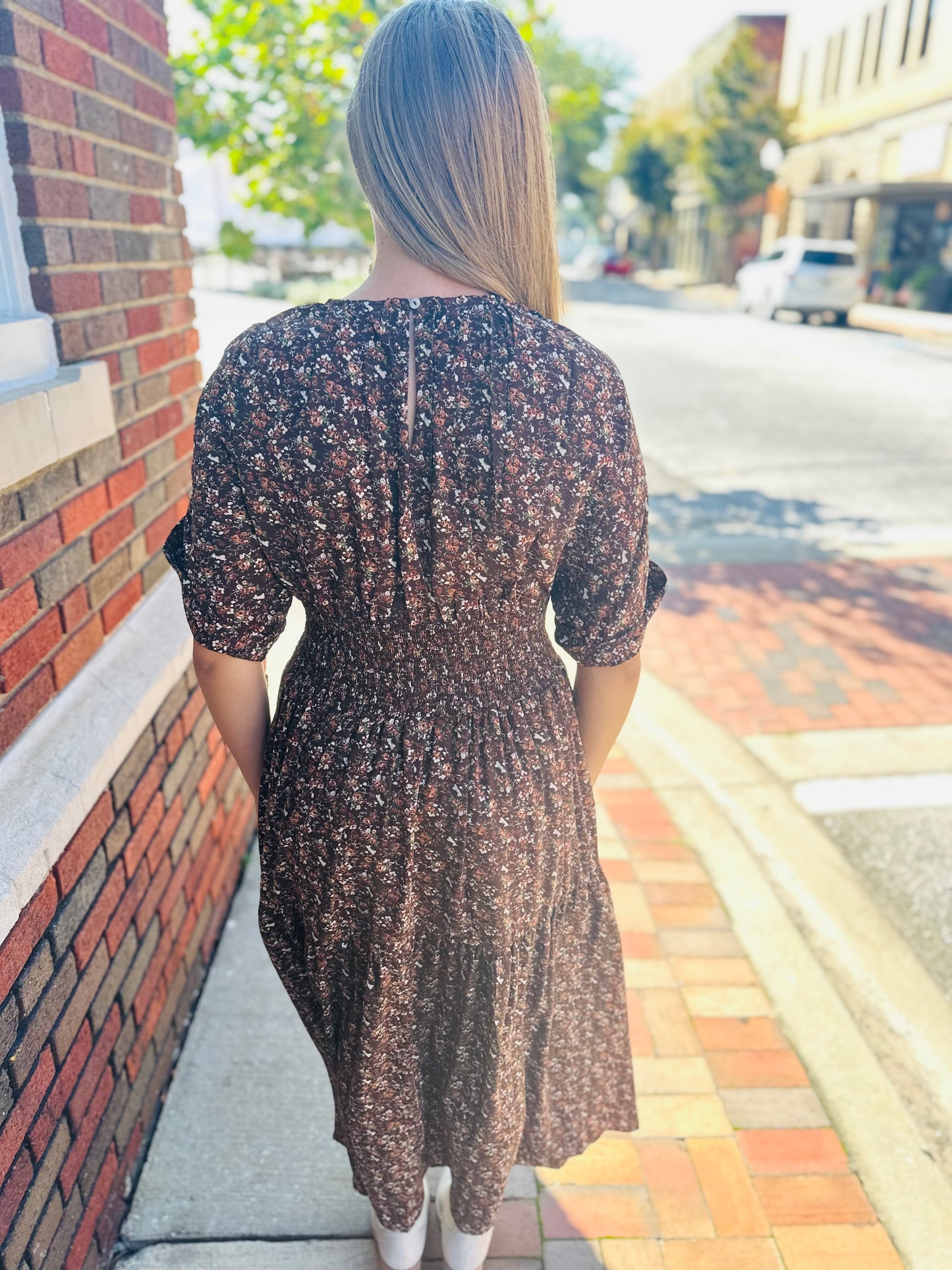 Autumn Whimsy Floral Maxi Dress