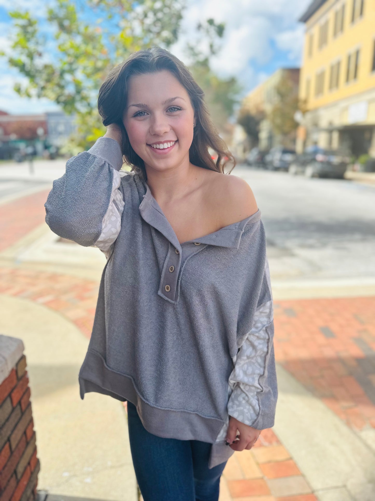 Wild & Free Oversized Leopard Pullover