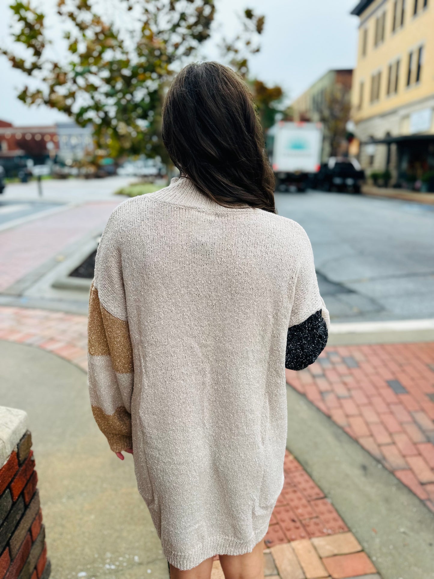 Cozy Color block Sweater Dress