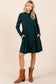 Mock Neck Long Sleeve Dress with Pockets ONLINE ONLY