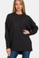 Zenana High-Low Hem Drop Shoulder Sweater