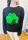 Sequin Embroidered Clover Graphic Sweatshirt