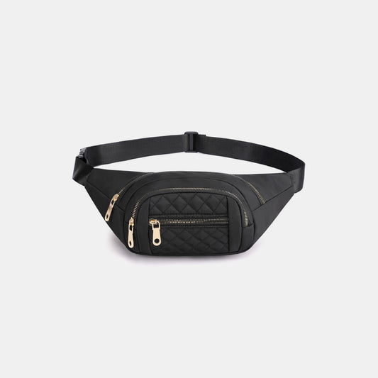 ONLINE ONLY Zenana Quilted Multi Pocket Waist Belt Bag