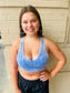 Washed Seamless Racerback Tank - Lt Indigo