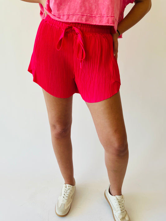 Pleated Comfy Shorts - Pink