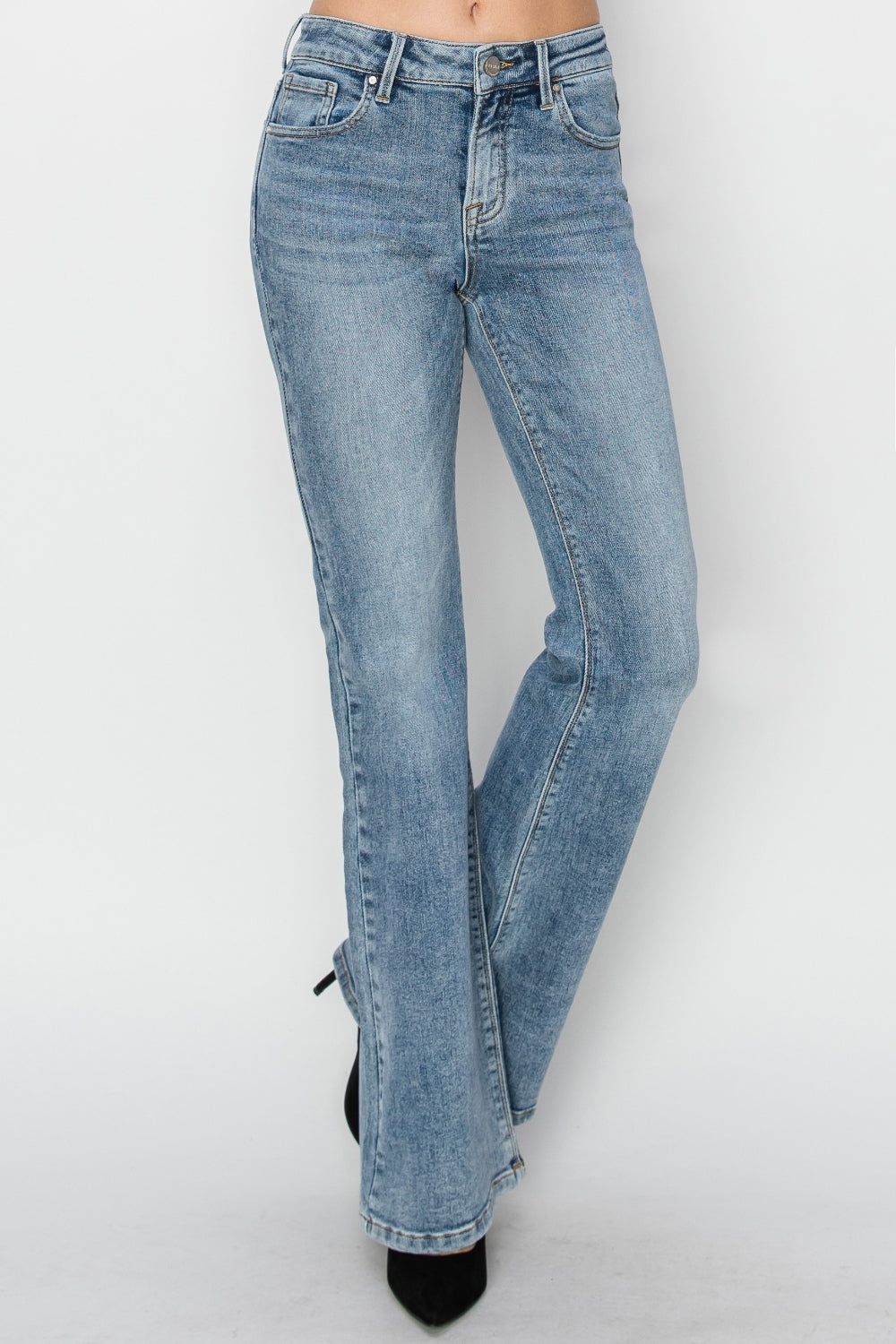 ONLINE ONLY RISEN Full Size Mid Rise Bootcut Jeans