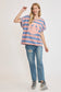 Peace Sign Patch Striped French Terry T-Shirt