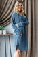 Ribbed Long Sleeve Hooded Dress