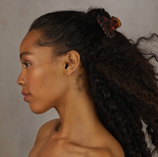 Kitsch Recycled Plastic Medium Puffy Claw Clips 2pc Set - Black/Tort