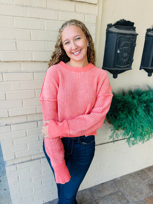 Striped Sweater Top - Orange