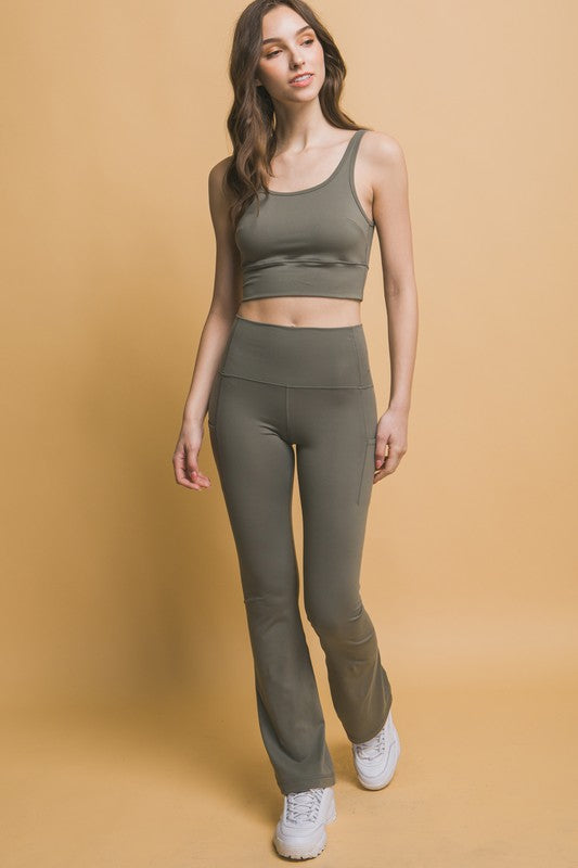 High Waist Flare Active Leggings with Side Pockets ONLINE ONLY