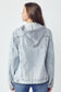 RISEN Full Size Distressed Drawstring Hooded Denim Jacket ONLINE ONLY